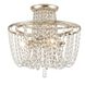 Arcadia 3 Light 15 inch Antique Silver Semi Flush Ceiling Light