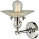Franklin Restoration Halophane 1 Light 9 inch Polished Nickel Sconce Wall Light in Clear Halophane Glass, Franklin Restoration