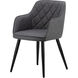Quilted Back Black Dining Chair in Gray