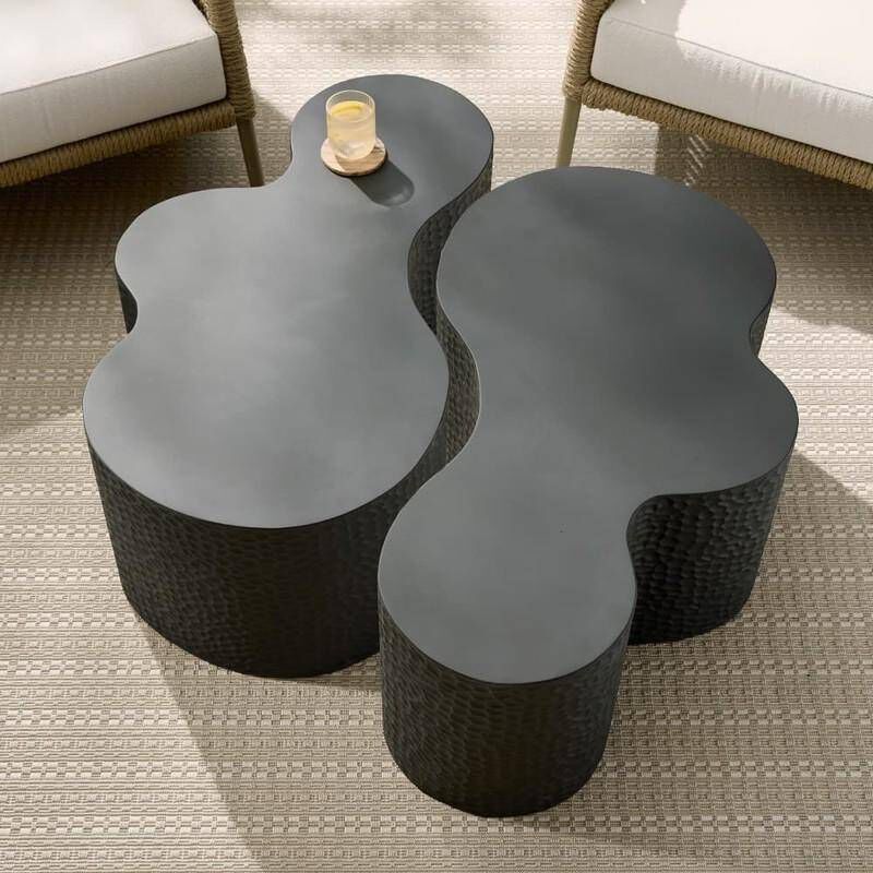 Indio 36 X 22 inch Matte Black Outdoor Coffee Table, Large