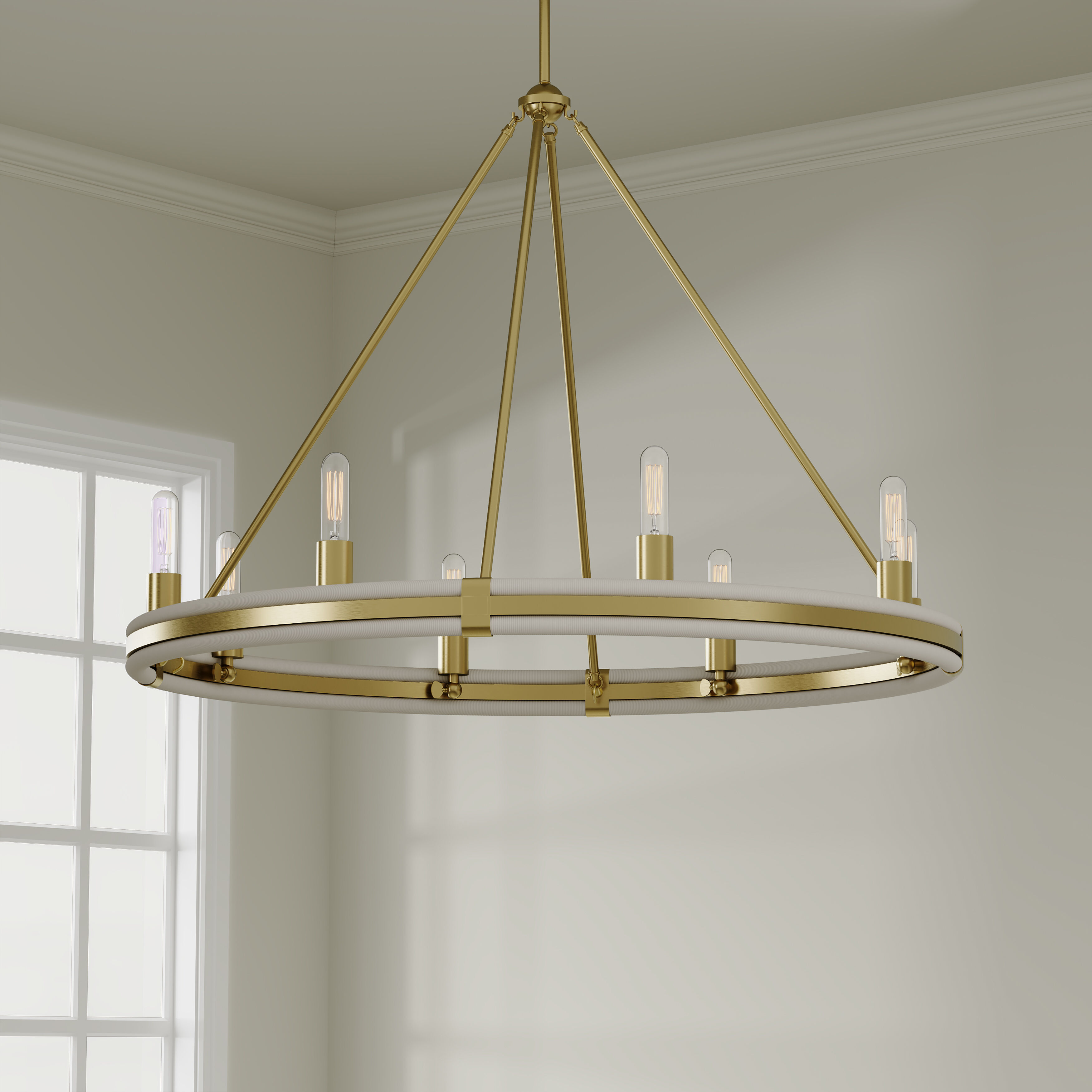 Rovessa 6 Light 39 inch Vintage Brass Chandelier Ceiling Light