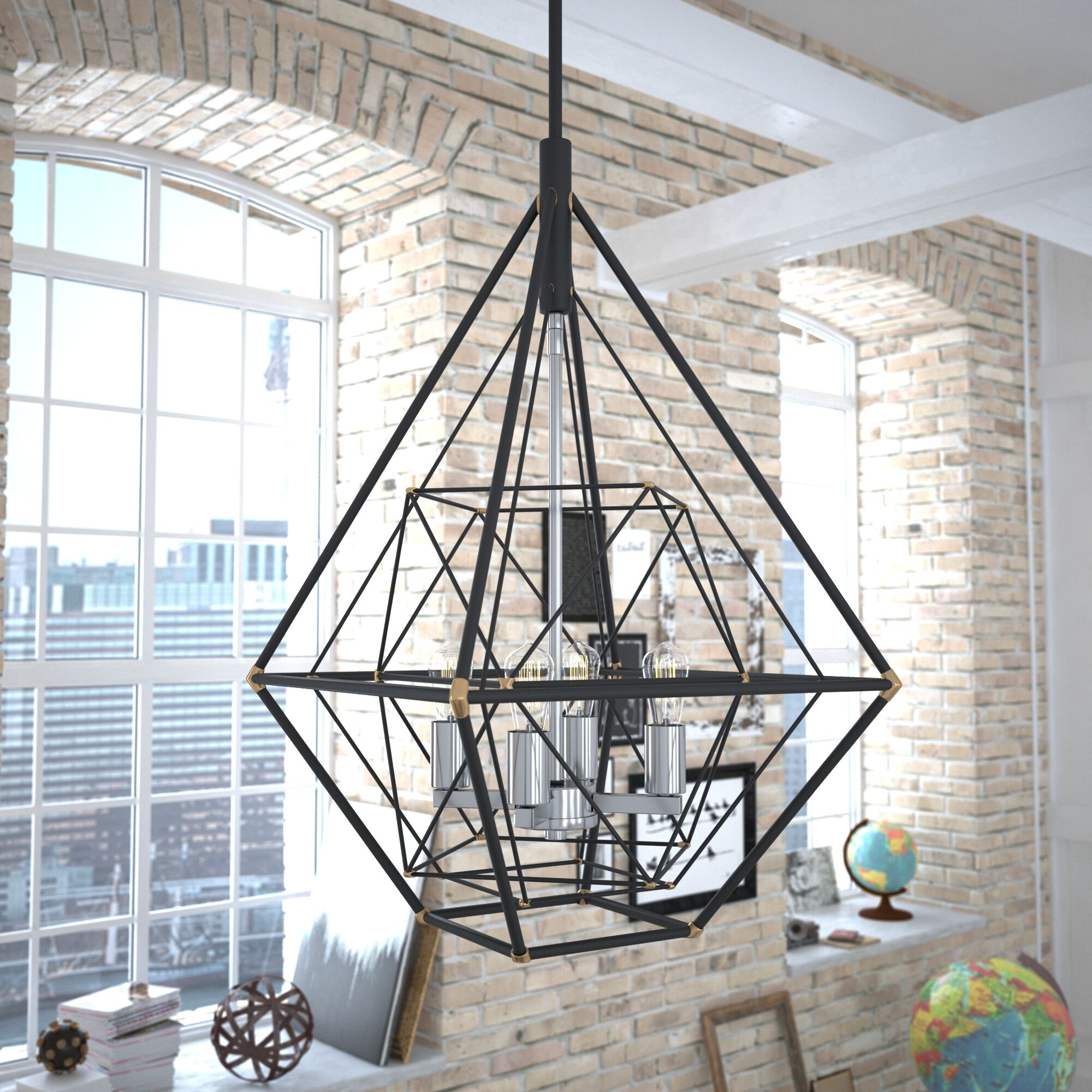 Bartlett LED 24 inch Oil Rubbed Bronze and Satin Nickel Pendant Ceiling Light