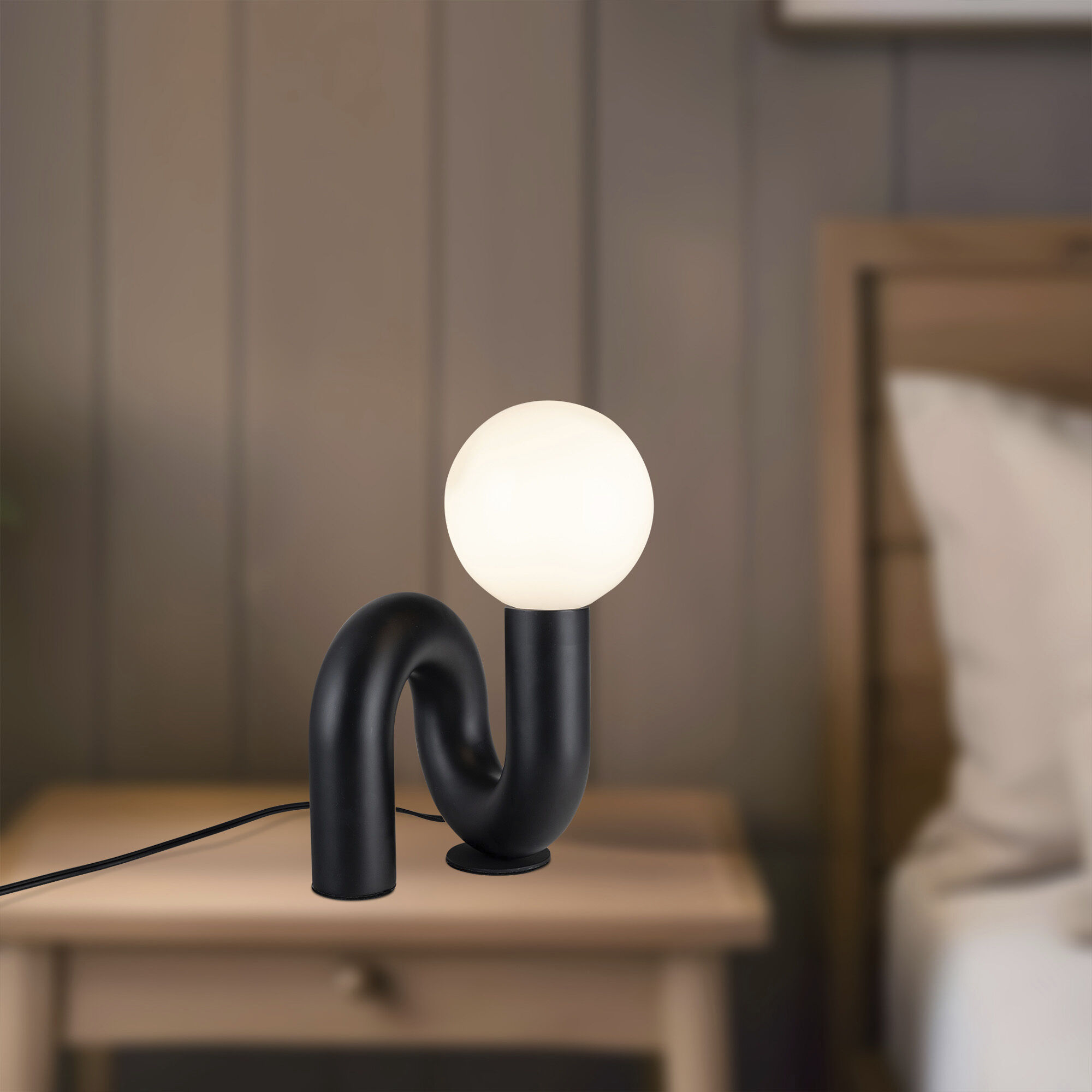 Alora Mood Sadie 6.63 inch 40 watt Gloss Black Table Lamp Portable Light