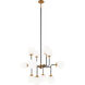 Particles 12 Light 38 inch Aged Gold Brass Pendant Ceiling Light in Aged Gold Brass and Opal Glass