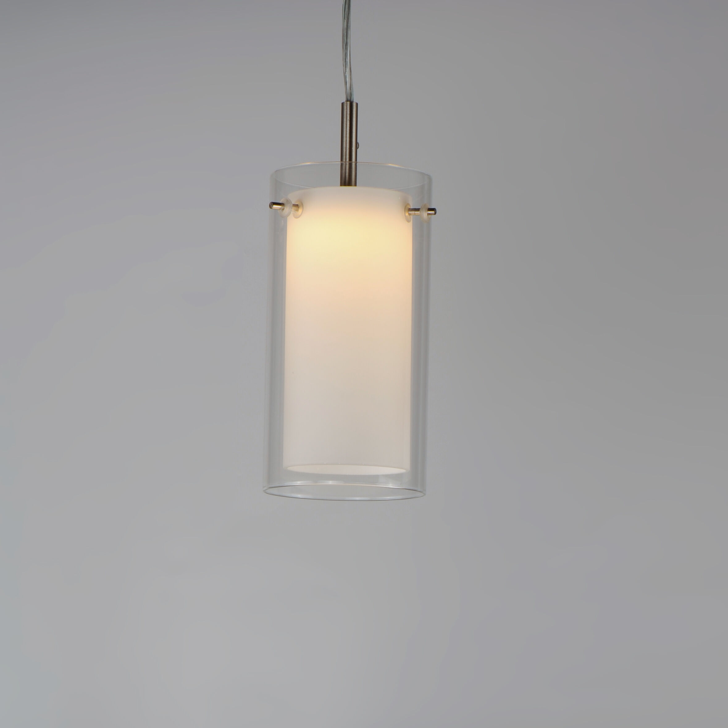 Duo LED 5 inch Satin Nickel Mini Pendant Ceiling Light