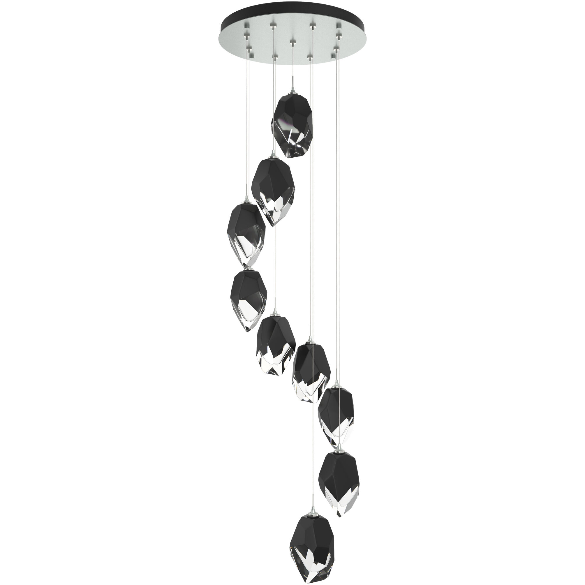 Chrysalis 9 Light 20.5 inch Vintage Platinum Pendant Ceiling Light in Black Crystal, Large