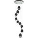 Chrysalis 9 Light 20.5 inch Vintage Platinum Pendant Ceiling Light in Black Crystal, Large