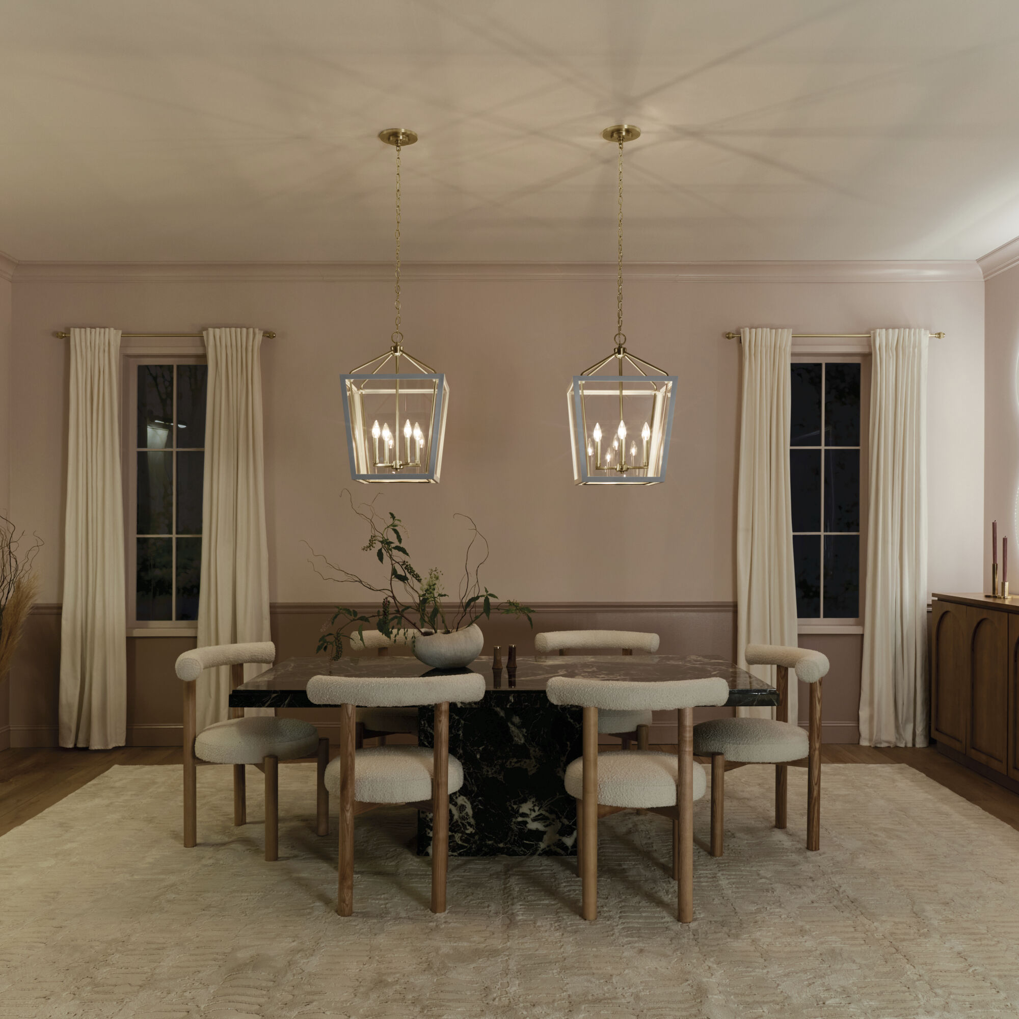 Delvin 4 Light 16 inch Champagne Bronze with White Foyer Pendant Ceiling Light