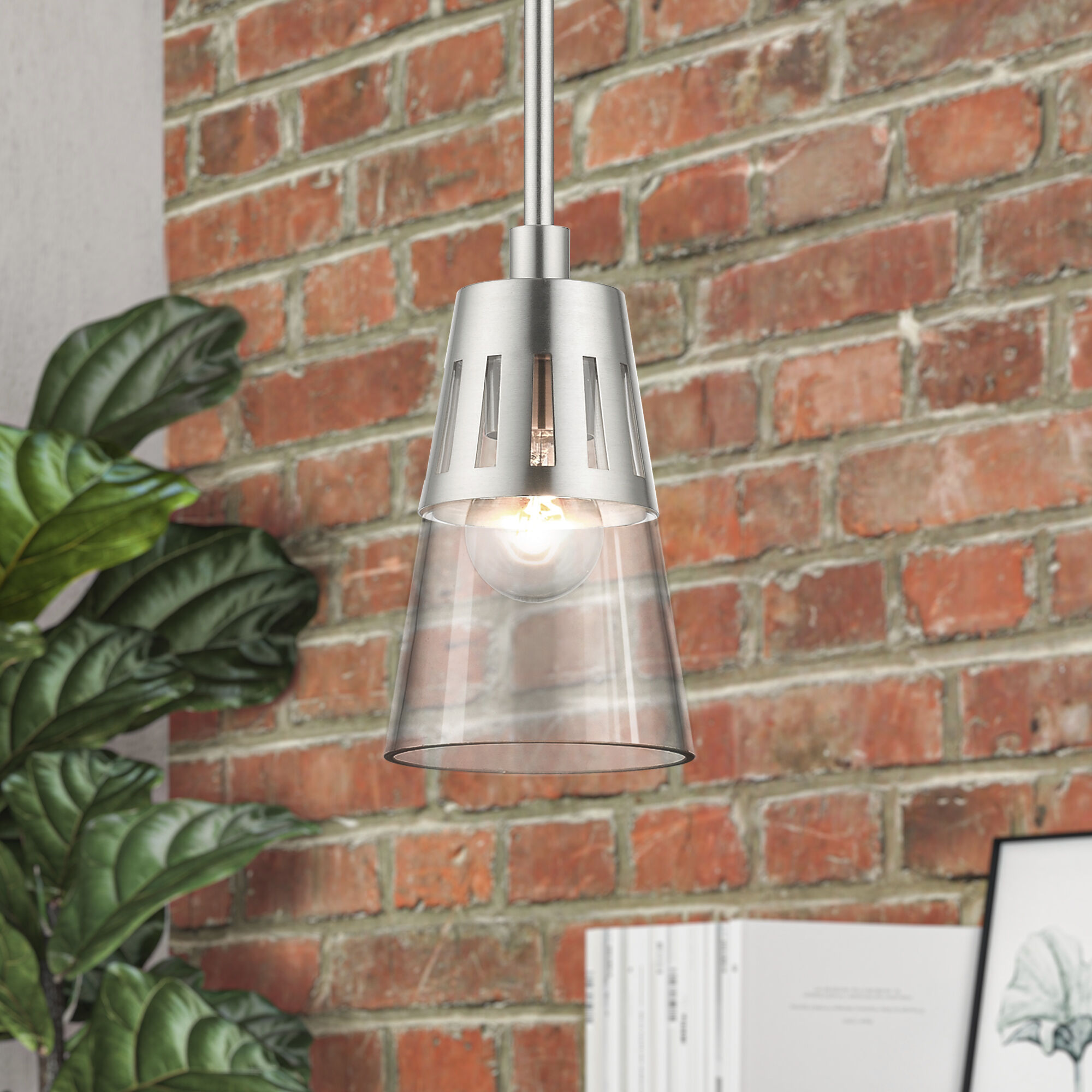 Bennington 1 Light 5.13 inch Brushed Nickel Mini Pendant Ceiling Light