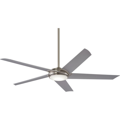 Raptor 60 inch Brushed Nickel with Silver Blades Ceiling Fan