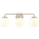 Fairbanks 3 Light 23.25 inch Brushed Nickel Vanity Light Wall Light in Opal