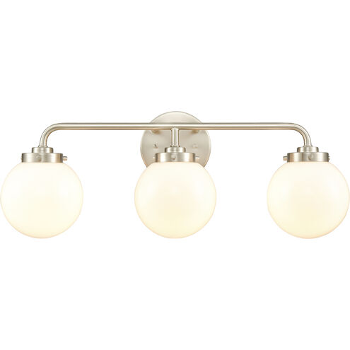 Fairbanks 3 Light 23.25 inch Brushed Nickel Vanity Light Wall Light in Opal