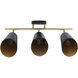 Rame 3 Light 23 inch Black/Gold Vanity Light Wall Light