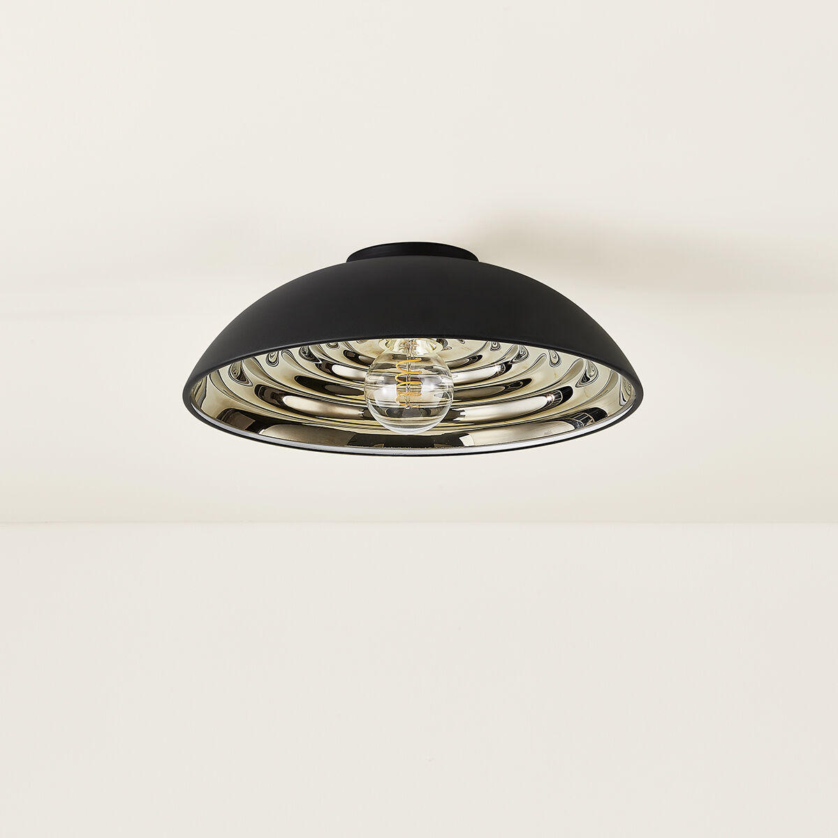 Eclipse 1 Light 16.25 inch Soft Black Flush Mount Ceiling Light