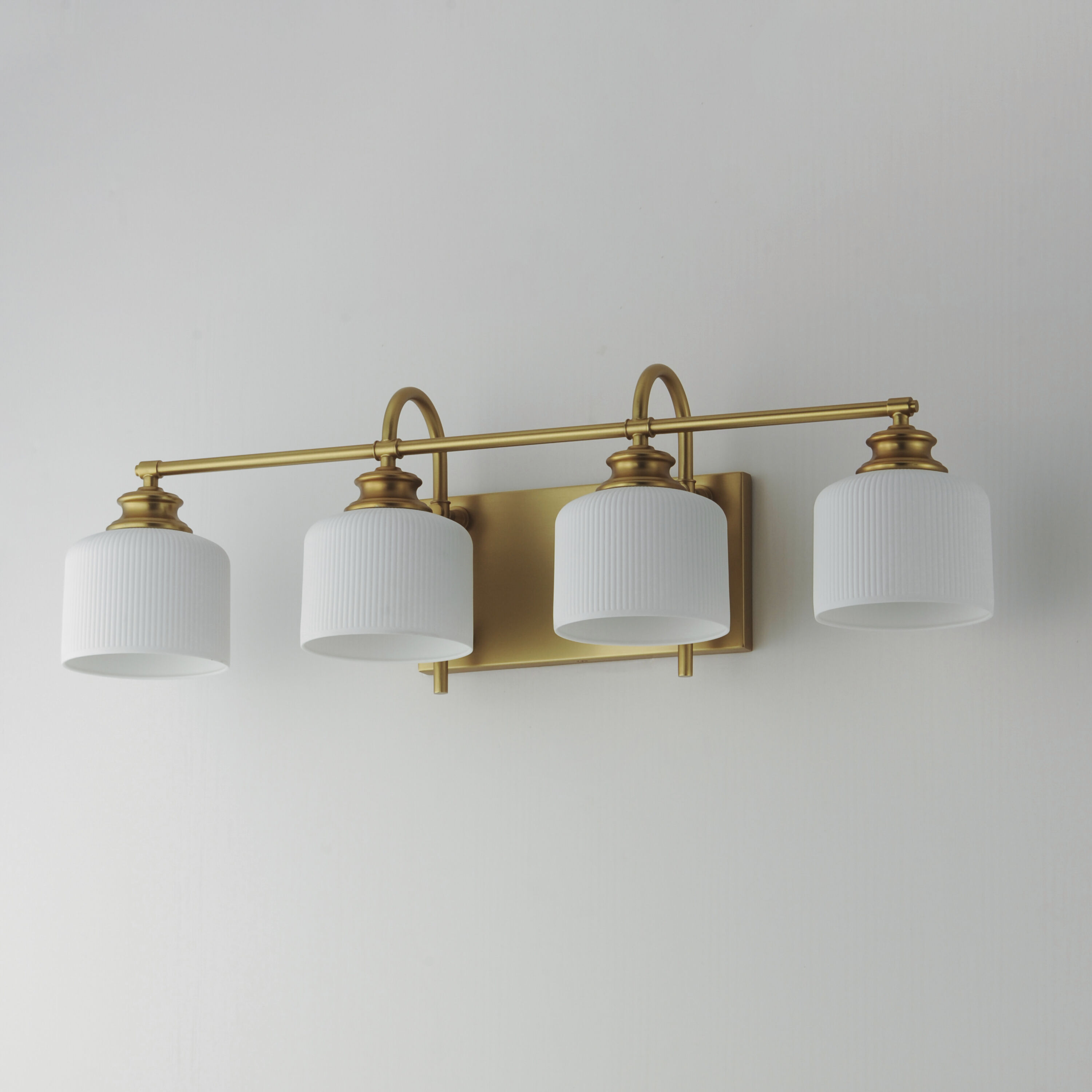Bisque 4 Light 32 inch Natural Aged Brass Bath Vanity Wall Light