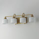 Bisque 4 Light 32 inch Natural Aged Brass Bath Vanity Wall Light
