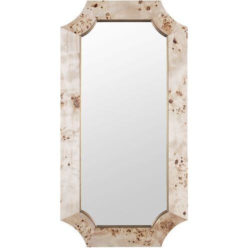 Farra 54 X 28 inch Poplar Burl with Weathered Brass Wall Mirror