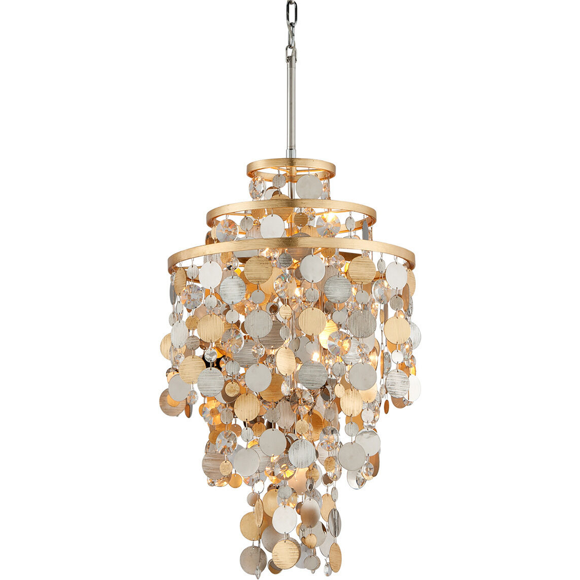 Ambrosia 5 Light 18 inch Silver Leaf/Gold Leaf/Stainless Steel Chandelier Ceiling Light