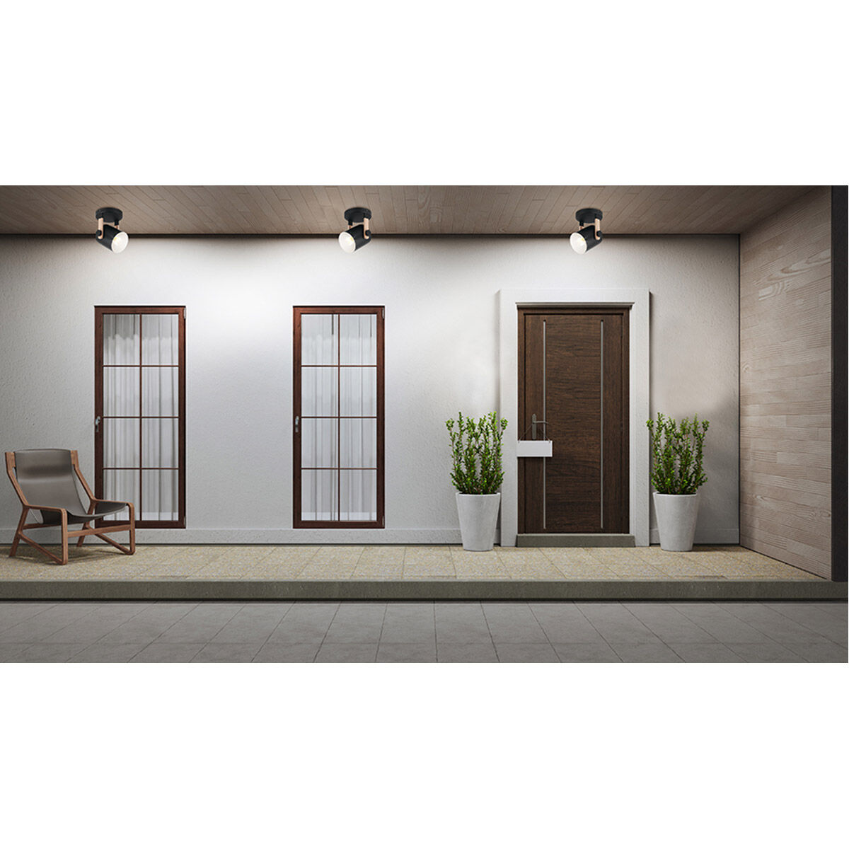 Hornwood 1 Light 8 inch Black and Natural Semi Flush Ceiling Light