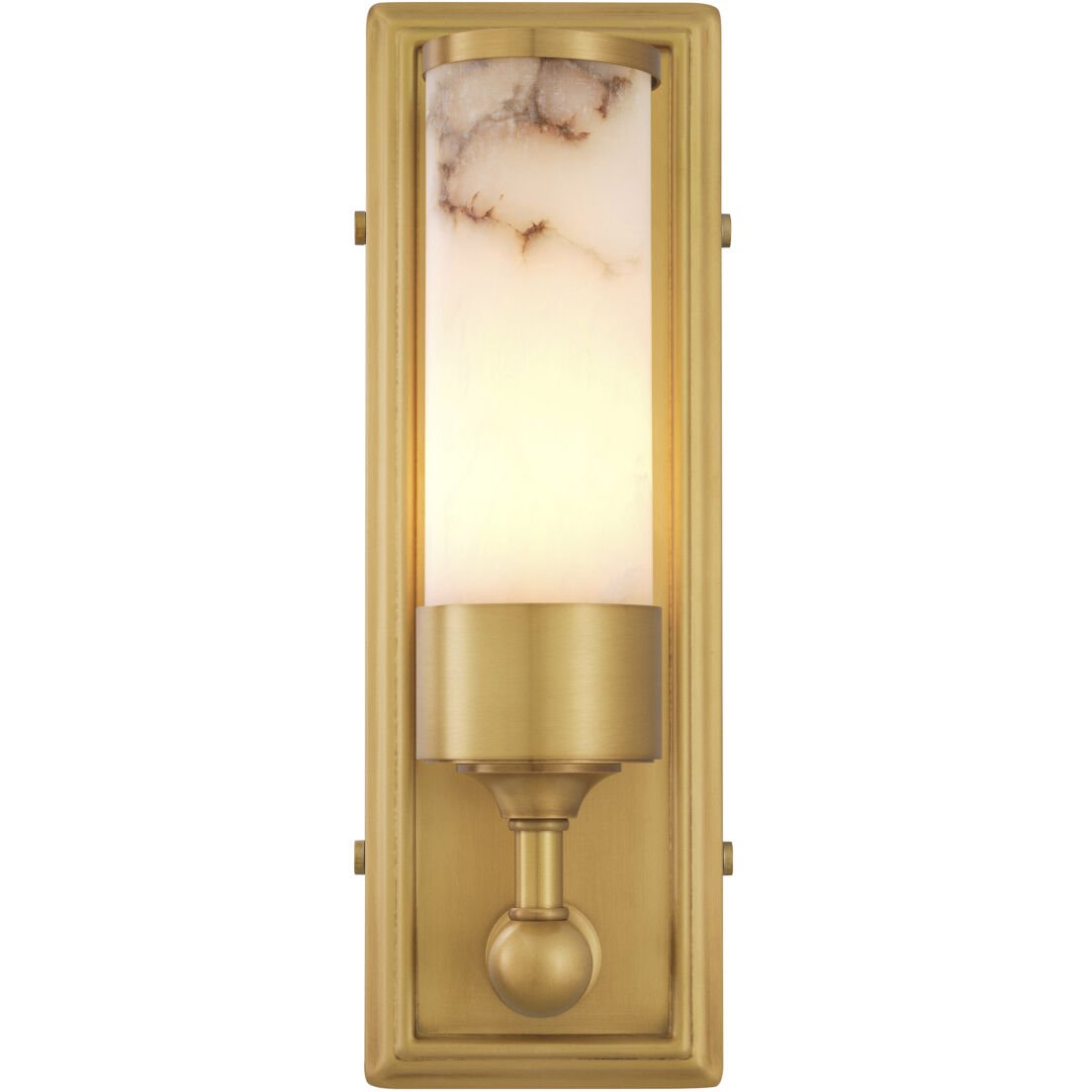 Valentine Wall Lamp Wall Light in Antique Brass with Alabaster