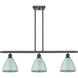 Ballston Plymouth Dome 3 Light 36 inch Matte Black Island Light Ceiling Light in Matte Seafoam