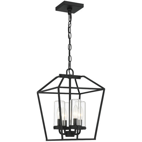 Bastille 4 Light 11 inch Satin Black Outdoor Pendant