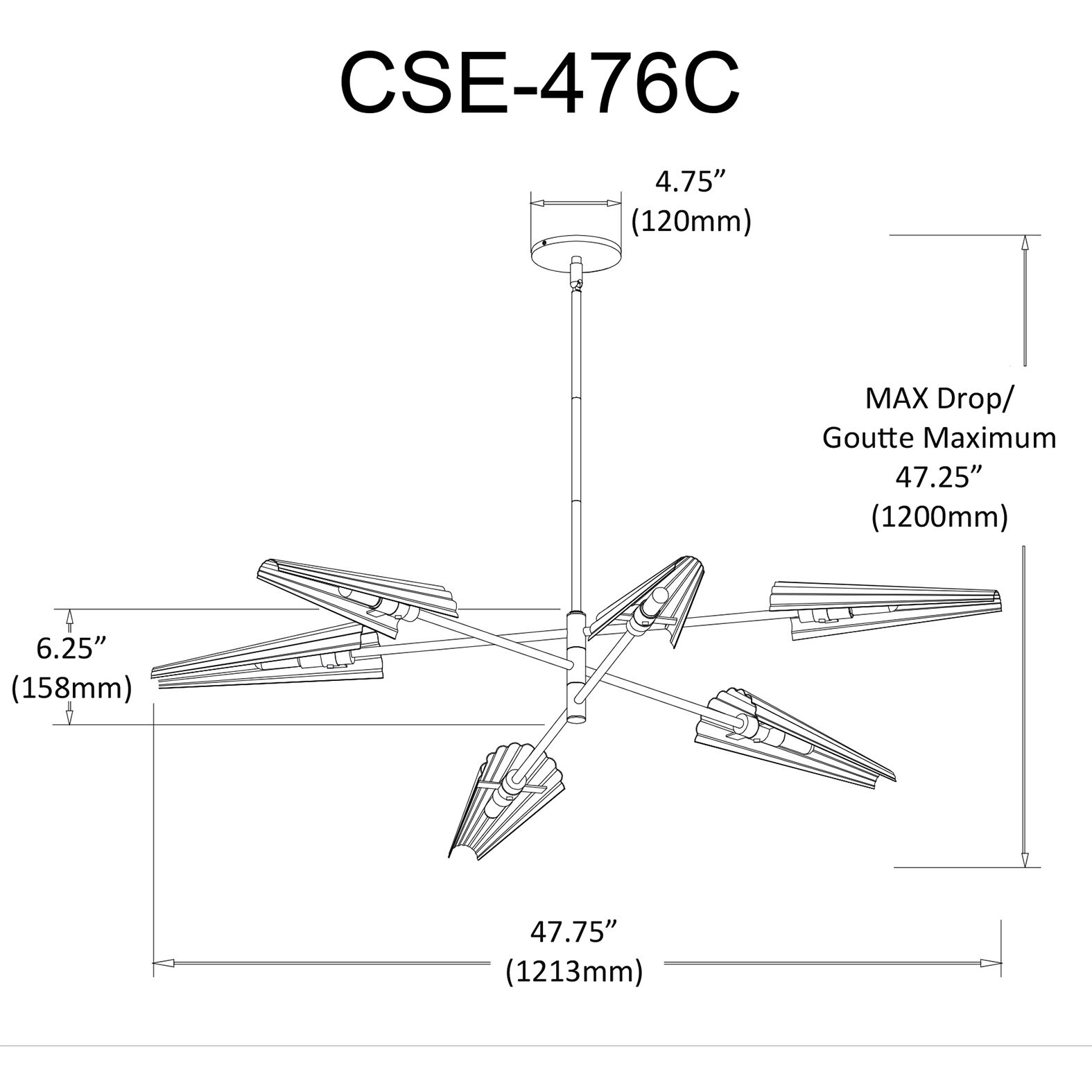 Cassie 6 Light 47.75 inch Aged Brass Chandelier Ceiling Light