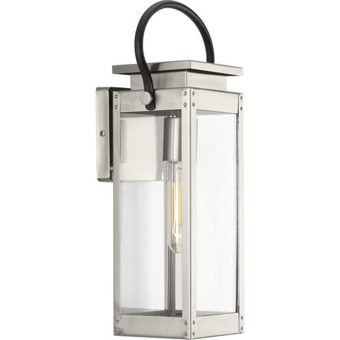 Union Square 1 Light 16 inch Stainless Steel Outdoor Wall Lantern, Small, Design Series