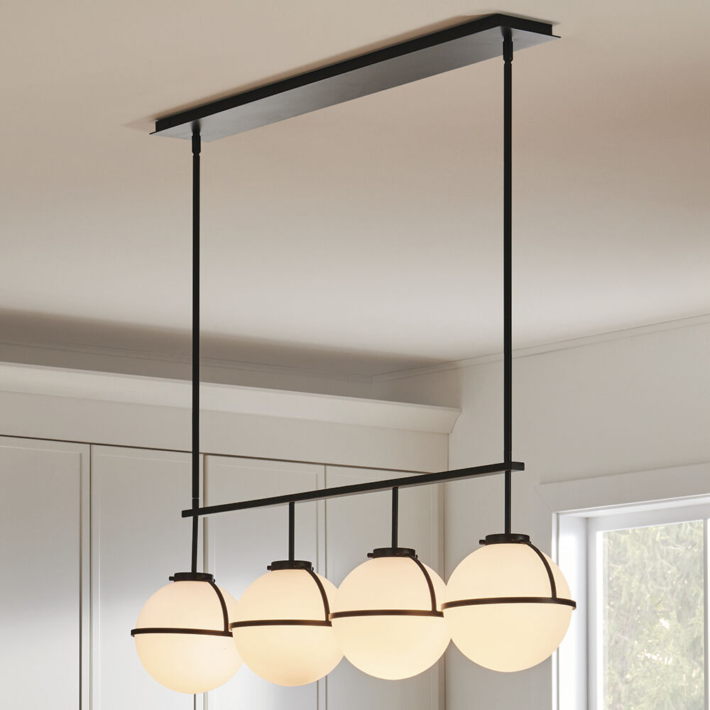 Hollis 4 Light 42.25 inch Black Indoor Linear Chandelier Ceiling Light