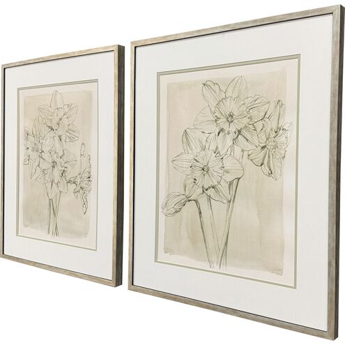 Spring Promises Green and Beige and Neutral Framed Art