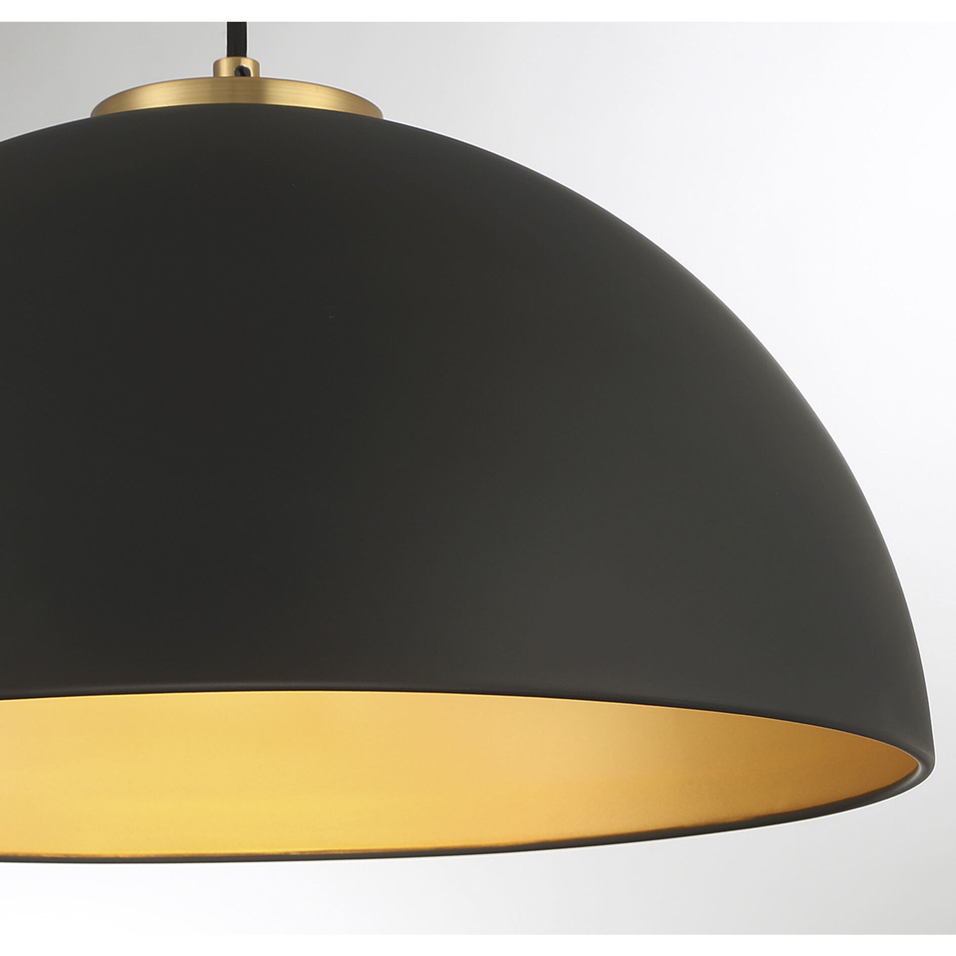 Vintage 1 Light 18 inch Matte Black with Natural Brass Pendant Ceiling Light