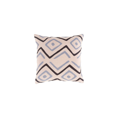 Nairobi 22 X 22 inch Light Gray and Black Throw Pillow