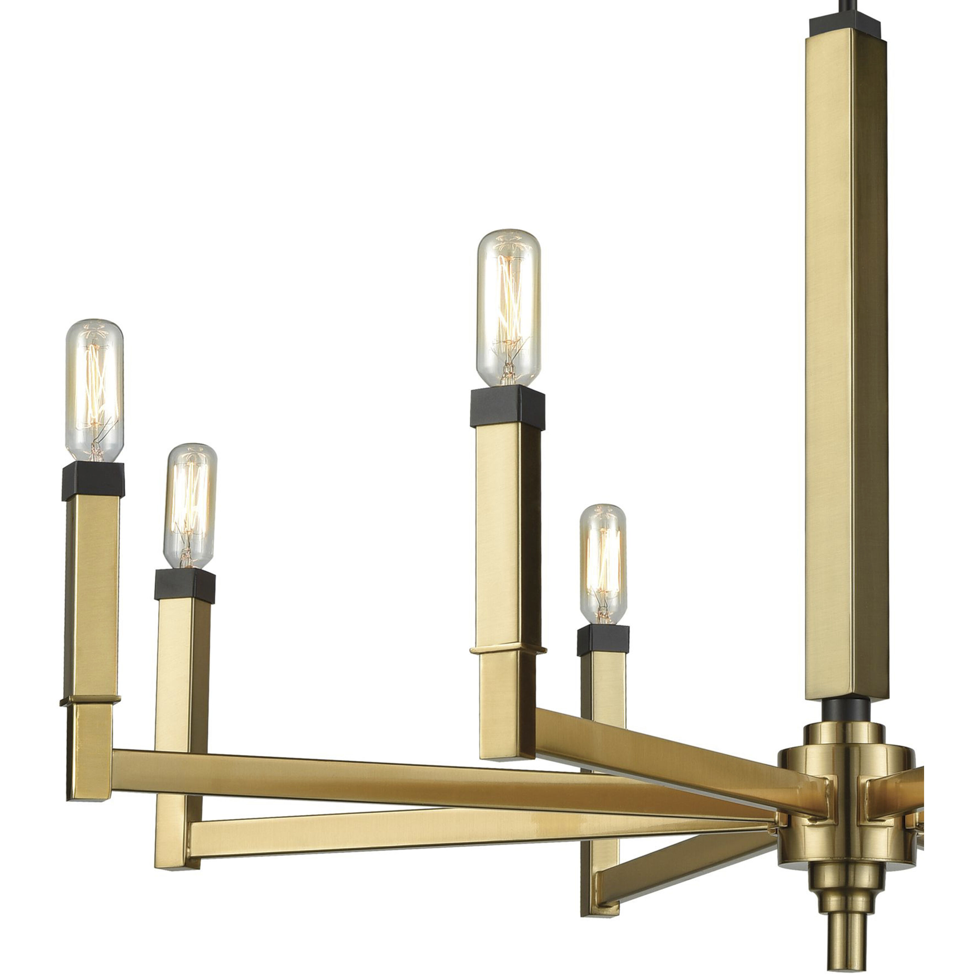 Mandeville 8 Light 31 inch Satin Brass with Oil Rubbed Bronze Chandelier Ceiling Light