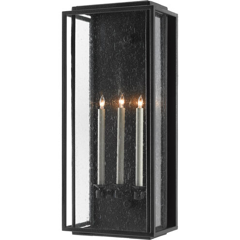 Wright 3 Light 33 inch Midnight Outdoor Wall Sconce, Large