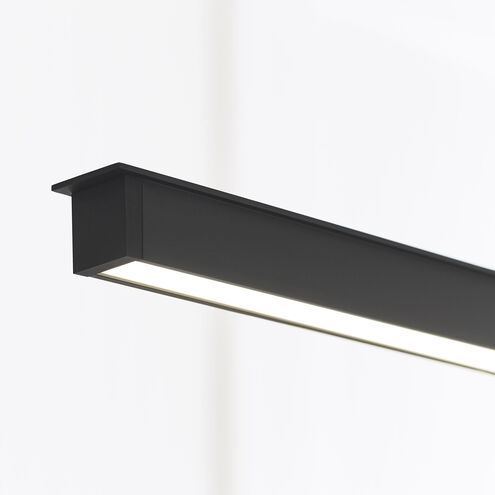 Mick De Giulio Stagger LED 72 inch Nightshade Black Linear Suspension Ceiling Light, Integrated LED
