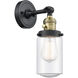 Franklin Restoration Dover LED 5 inch Black Antique Brass Sconce Wall Light, Franklin Restoration