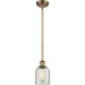 Ballston Caledonia 1 Light 5 inch Brushed Brass Pendant Ceiling Light in Mica Glass, Ballston