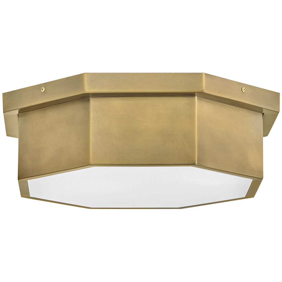 Facet 3 Light 17.5 inch Heritage Brass Flush Mount Ceiling Light