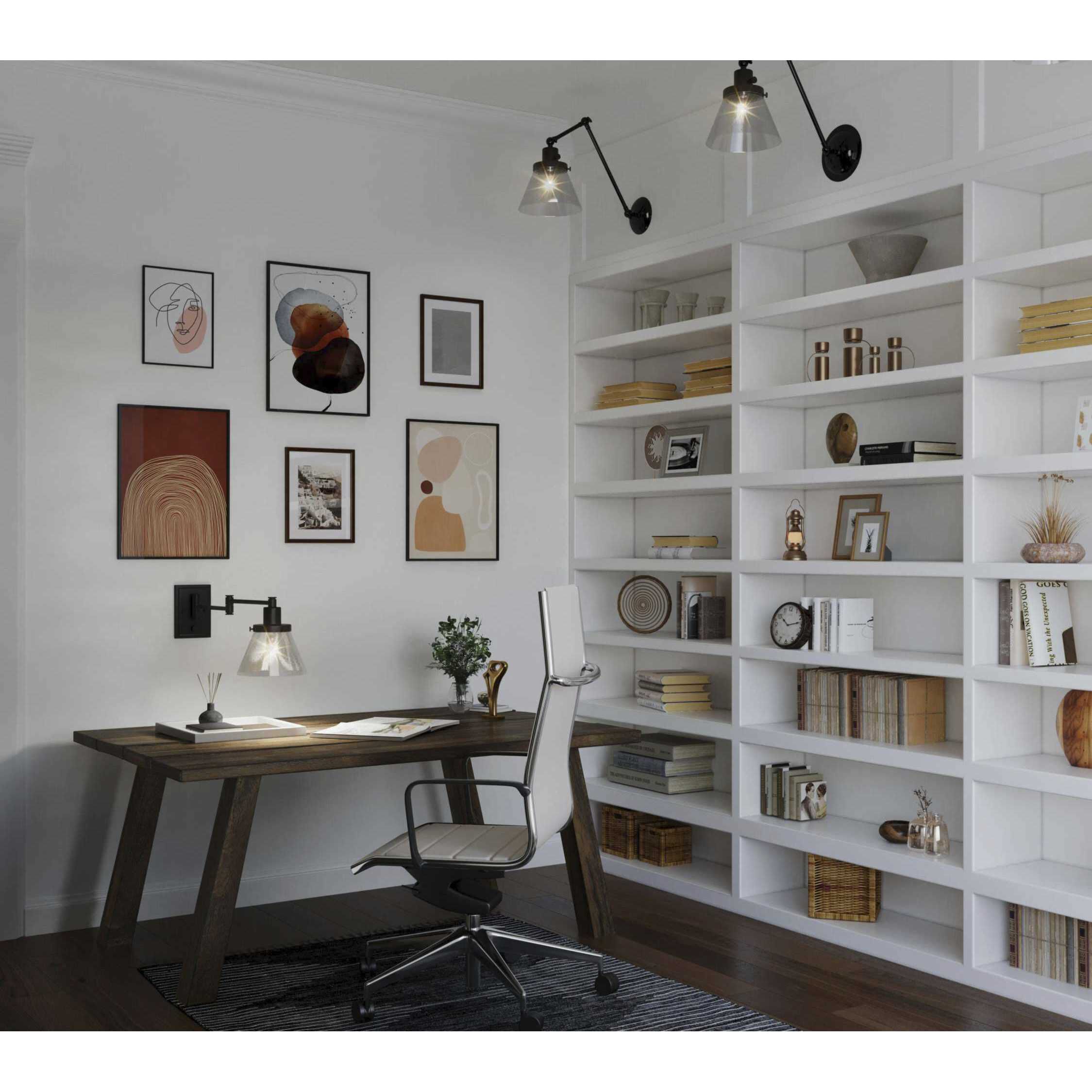 Hinton 18 inch 60.00 watt Matte Black Swing Arm Wall Light