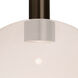 Newton 1 Light Bronze Pendant Ceiling Light in Milky White/Clear Glass