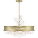 Verdi Square 8 Light 32 inch Soft Gold With Gold Leaf Convertible Pendant Ceiling Light
