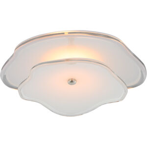 kate spade new york Leighton LED 14 inch Polished Nickel Layered Flush Mount Ceiling Light in Cream Tinted Glass