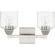 Aragon 2 Light 15 inch Brushed Nickel Vanity Sconce Wall Light