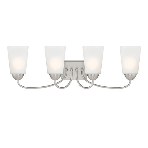 Malone 4 Light 29 inch Brushed Nickel Vanity Light Wall Light