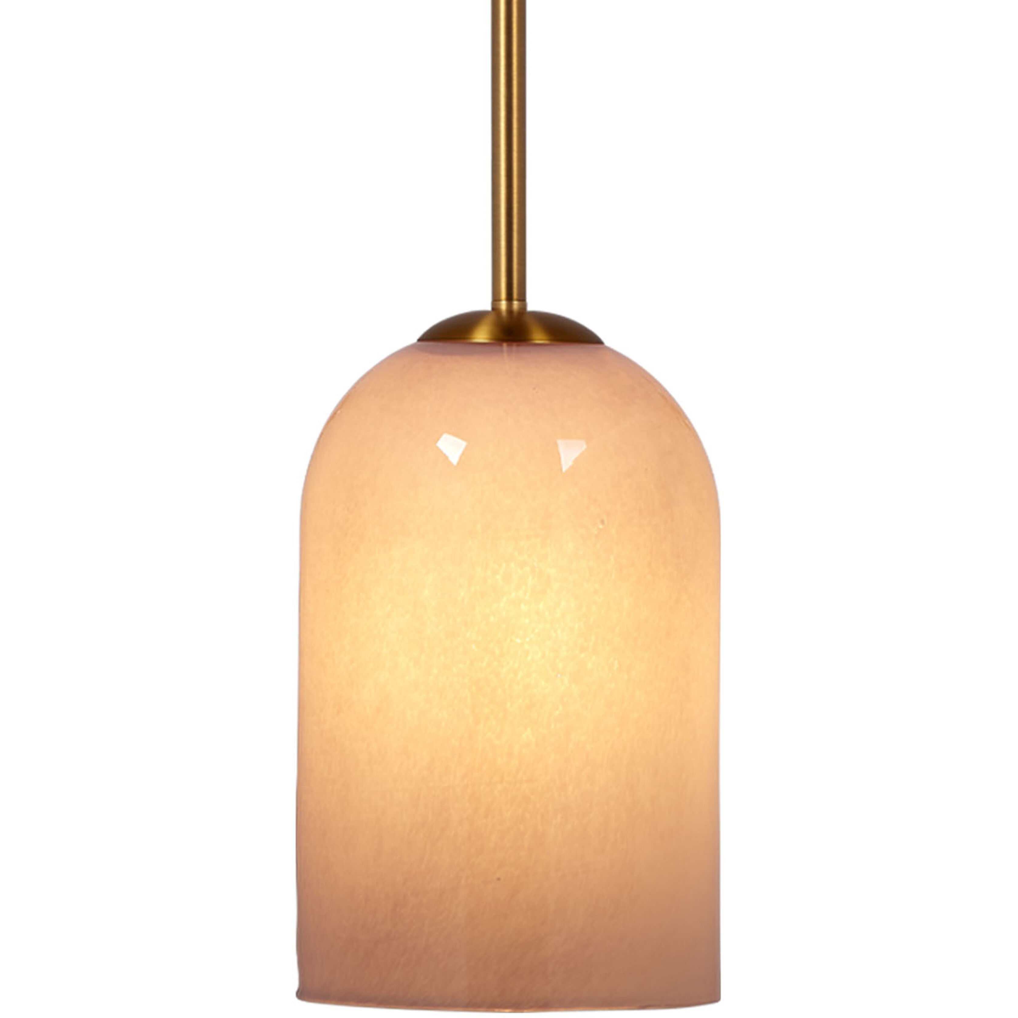 Holt 1 Light 7.25 inch Antique Brass Pendant Ceiling Light in Pink Glass