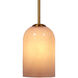 Holt 1 Light 7.25 inch Antique Brass Pendant Ceiling Light in Pink Glass
