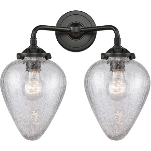Nouveau Geneseo 2 Light 15 inch Black Antique Brass Bath Vanity Light Wall Light, Nouveau