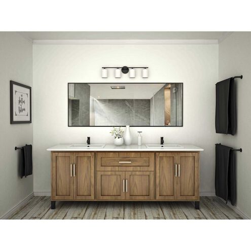 Replay 4 Light 31.13 inch Black Bath Vanity Wall Light