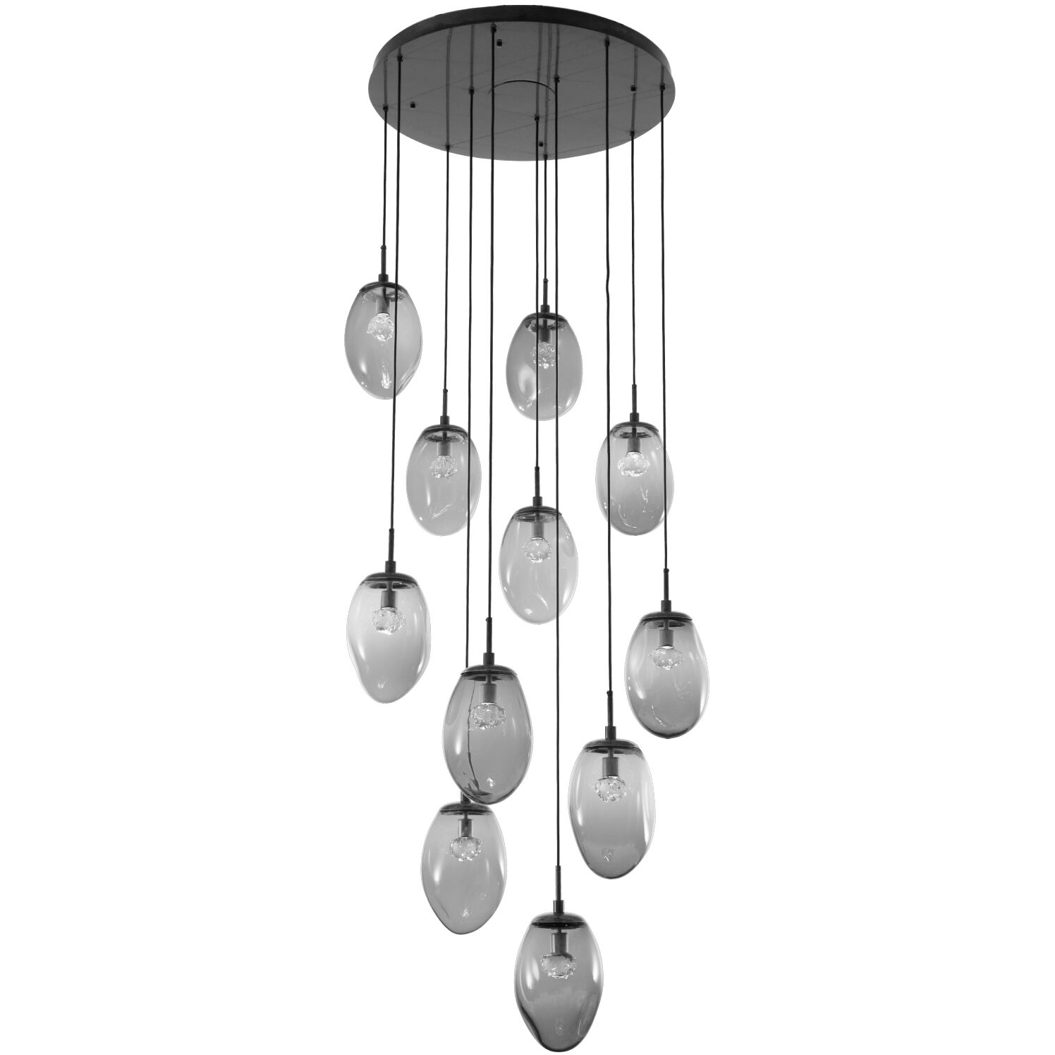 Meteo LED LED Classic Silver Chandelier Ceiling Light, Round Multi-Pendant