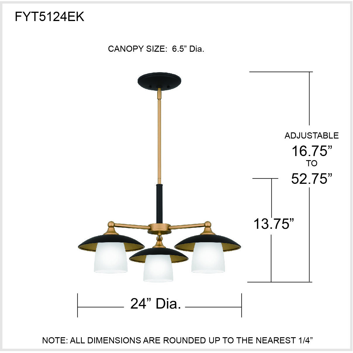 Fayette 3 Light 24 inch Earth Black Chandelier Ceiling Light